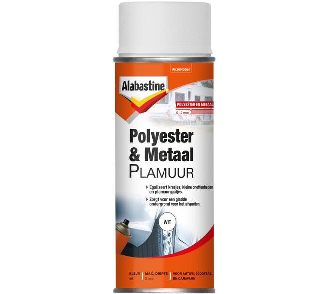 Alabastine Polyester & Metaal Plamuur Wit 400 ml