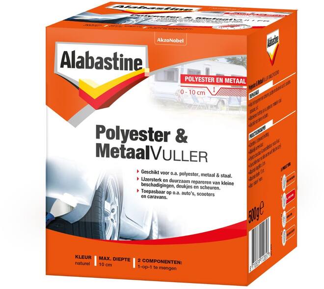 Alabastine Polyester & Metaal Vuller Set 500 g