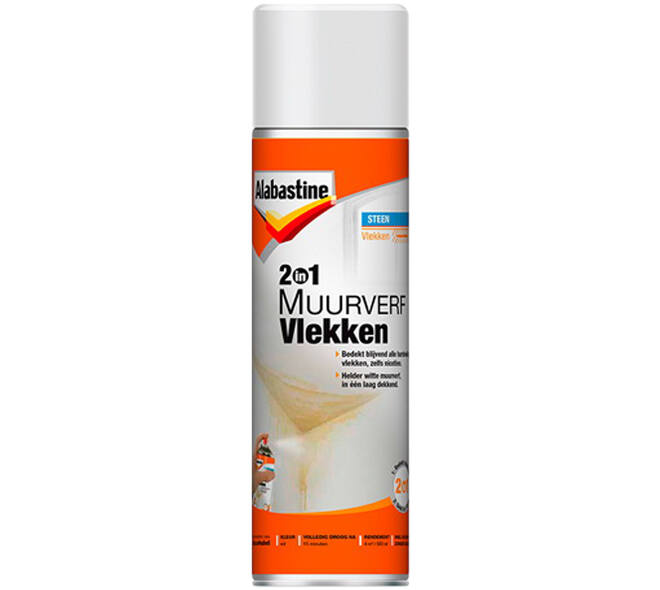 Alabastine 2In1 Muurverf Vlekken Spuitbus 500 ml