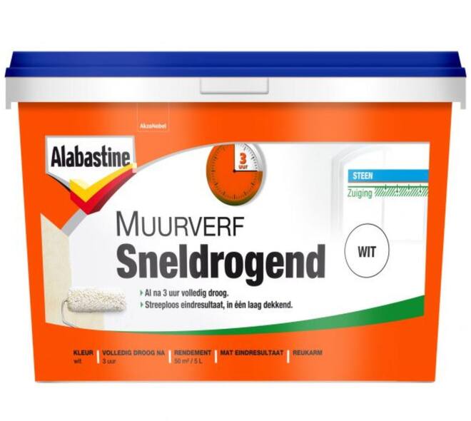 Alabastine Muurverf Sneldrogend Wit 5 L
