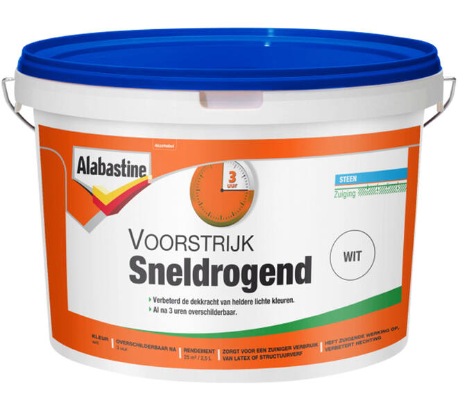 Alabastine Voorstrijk Sneldrogend Wit 2,5 L