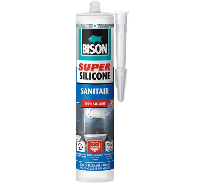 Bison Super Siliconenkit Sanitair Transparant 300 ml