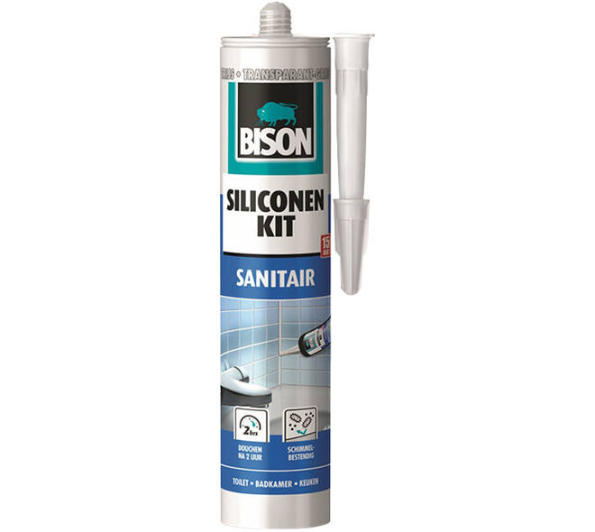 Bison Siliconenkit Sanitair Transparant-Grijs 300 ml