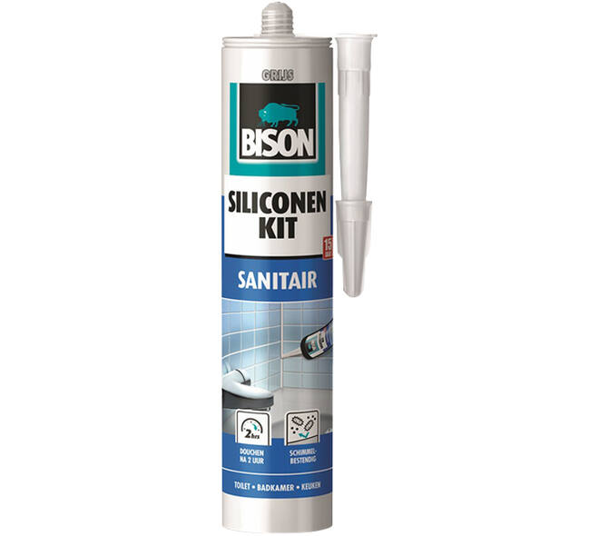 Bison Siliconenkit Sanitair Transparant-Grijs 300 ml