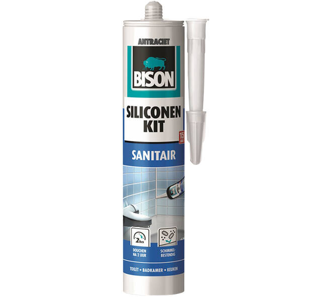 Bison Siliconenkit Sanitair Antraciet 300 ml