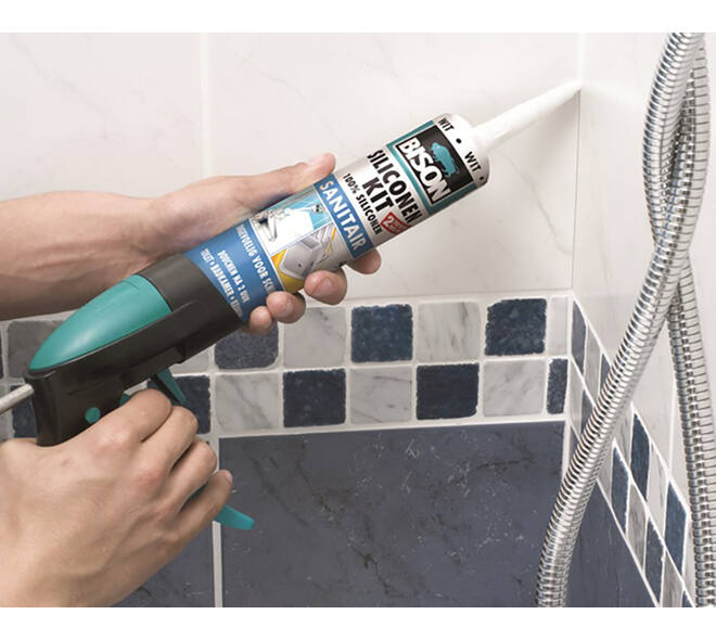 Bison Siliconenkit Sanitair Antraciet 300 ml