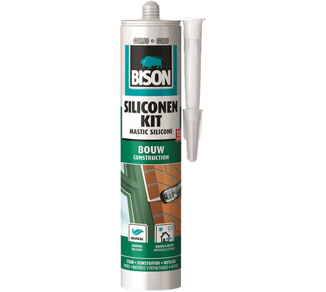 Bison Siliconenkit Bouw Grijs 300 ml