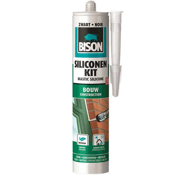 Bison Siliconenkit Bouw Zwart 300 ml