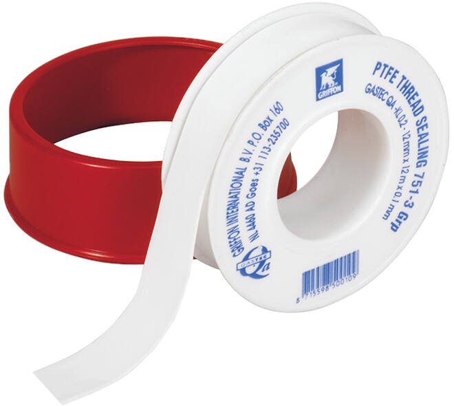 Griffon PTFE-Tape Gastec (Gasleiding) 12 mm x 12 m x 0,10 mm