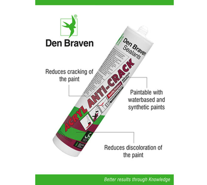 Zwaluw Den Braven Acryl Anti-Crack 310 ml Wit