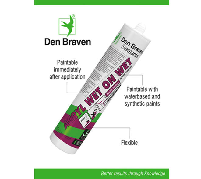 Zwaluw Den Braven Acryl Wet-On-Wet 310 ml Wit