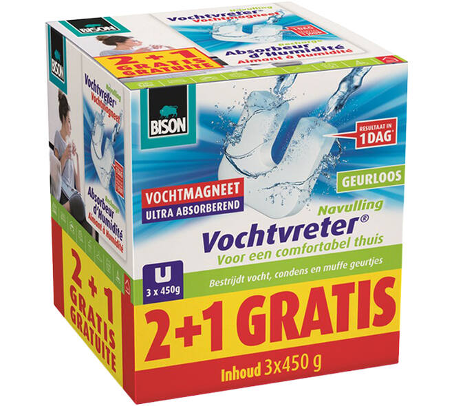 Bison Vochtvreter Magneet Neutraal 3x450 g
