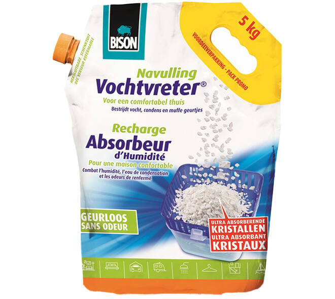 Bison Air Max Vochtvreter Navulling (Kristallen) Neutraal 5 kg