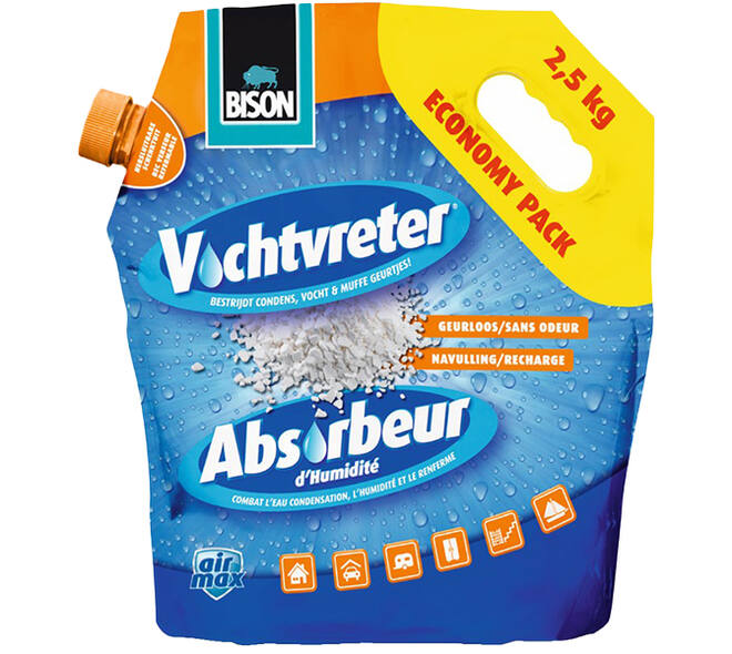 Bison Air Max Vochtvreter Navulling (Kristallen) Neutraal 2,5 kg