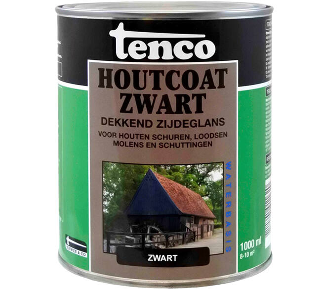 Tenco Houtcoat Zwart Waterbasis Zijdeglans 1 L