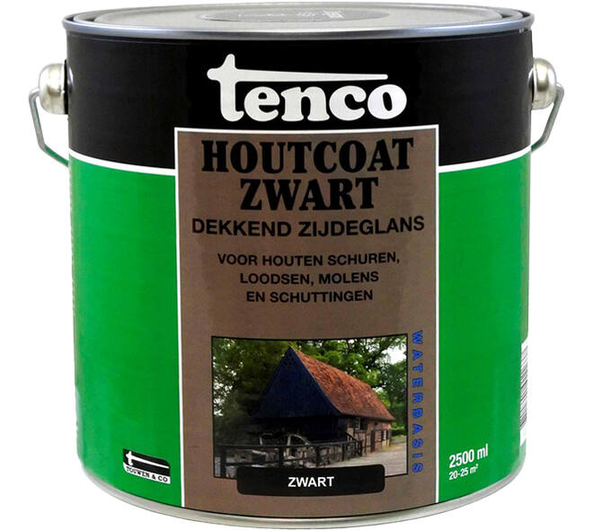 Tenco Houtcoat Zwart Waterbasis Zijdeglans 2,5 L