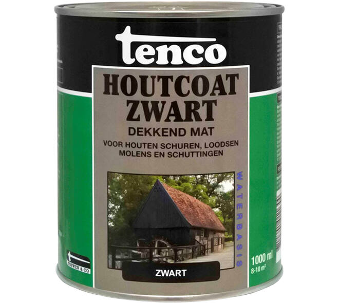 Tenco Houtcoat Zwart Waterbasis Mat 1 L