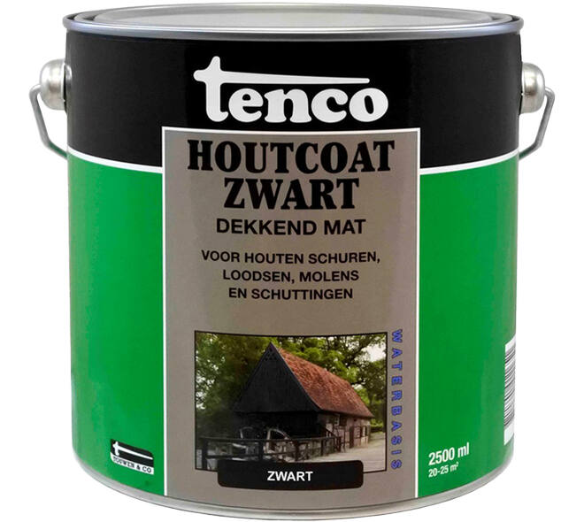 Tenco Houtcoat Zwart Waterbasis Mat 2,5 L