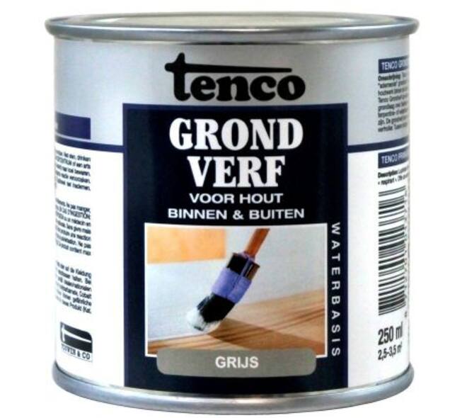 Tenco Grondverf Waterbasis Dekkend Mat Grijs 250 ml