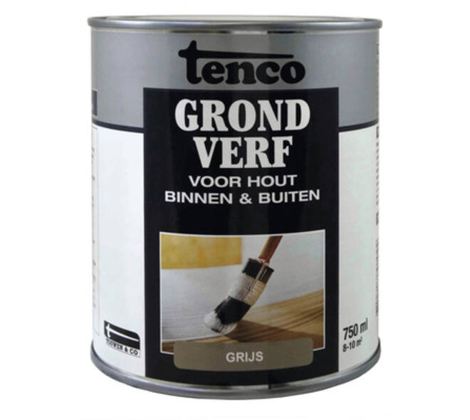 Tenco Grondverf Waterbasis Dekkend Mat Grijs 750 ml