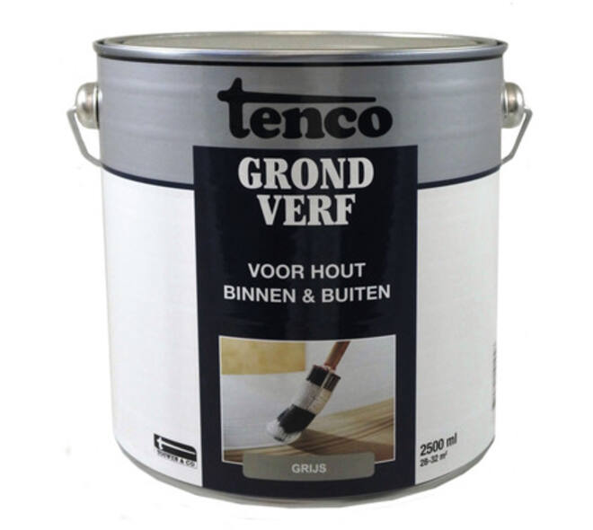 Tenco Grondverf Waterbasis Dekkend Mat Grijs 2,5 L