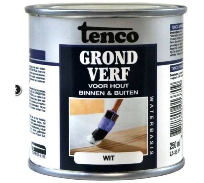 Tenco Grondverf Waterbasis Dekkend Mat Wit 250 ml