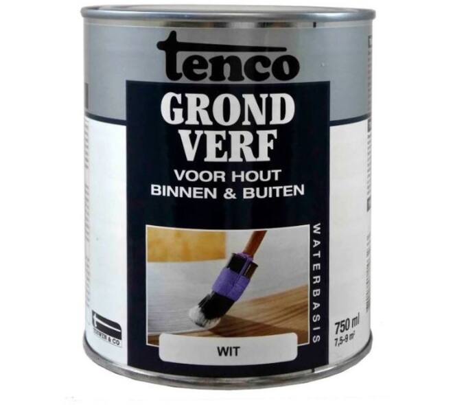Tenco Grondverf Waterbasis Dekkend Mat Wit 750 ml