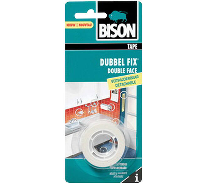Bison Dubbel Fix Verwijderbare Schuimtape Wit 19 mm x 1,5 m
