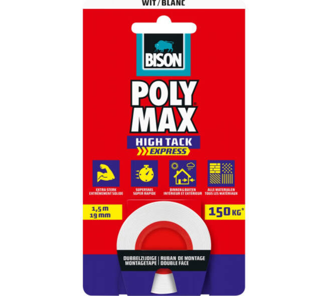 Bison Poly Max High Tack Express Montagetape 1.5 m