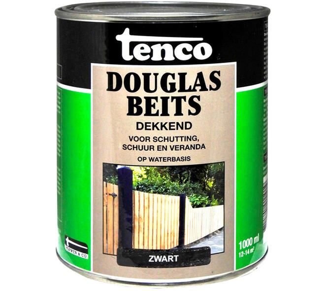 Tenco Douglas Houtbeits Dekkend Zwart 1 L