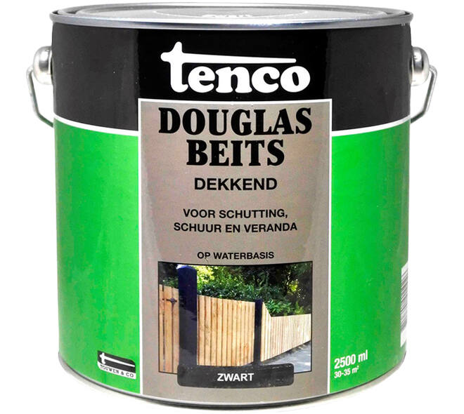 Tenco Douglas Houtbeits Dekkend Zwart 2,5 L
