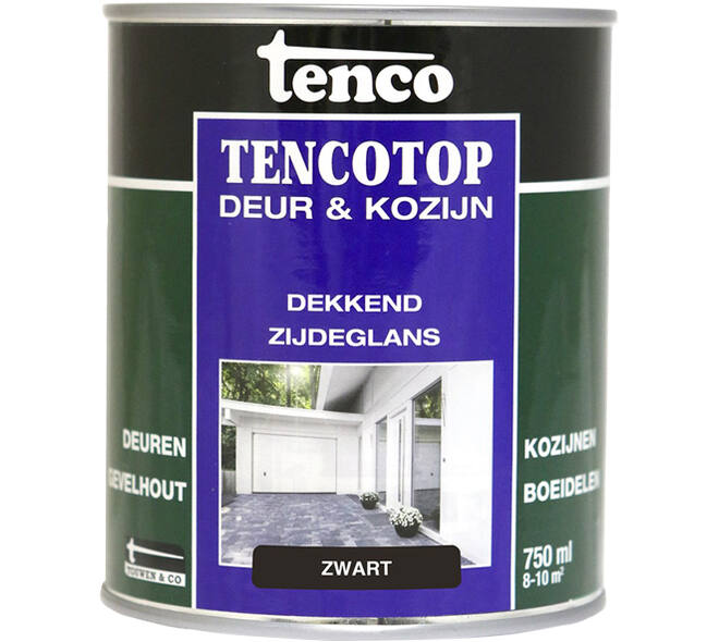 Tenco Tencotop Deur & Kozijn Dekkend Zijdeglans 39 Zwart 750 ml