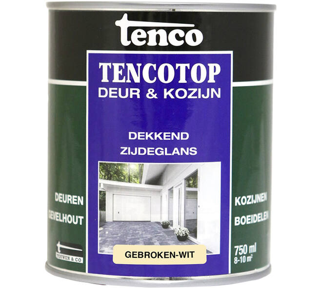 Tenco Tencotop Deur & Kozijn Dekkend Zijdeglans 40 Gebroken Wit 750 ml
