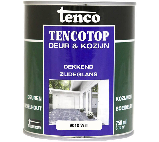 Tenco Tencotop Deur & Kozijn Dekkend Zijdeglans 9010 Wit 750 ml