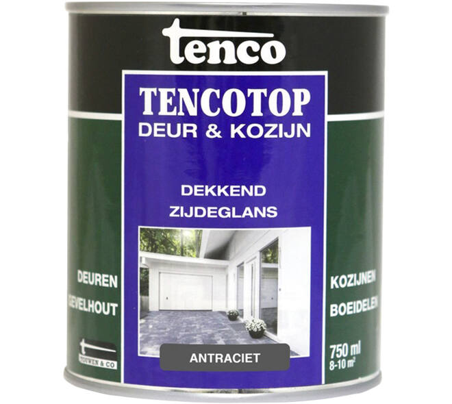 Tenco Tencotop Deur & Kozijn Dekkend Zijdeglans Antraciet 750 ml