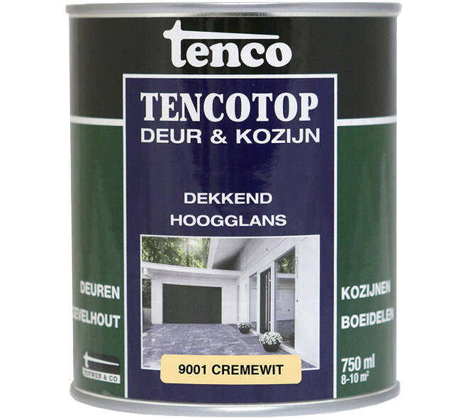 Tenco Tencotop Deur & Kozijn Dekkend Hoogglans 9001 Cremewit 750 ml