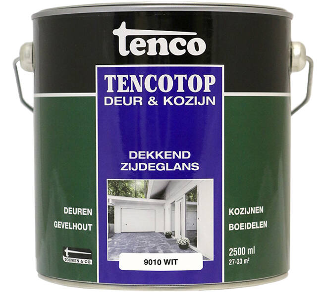 Tenco Tencotop Deur & Kozijn Dekkend Zijdeglans 9010 Wit 2,5 L