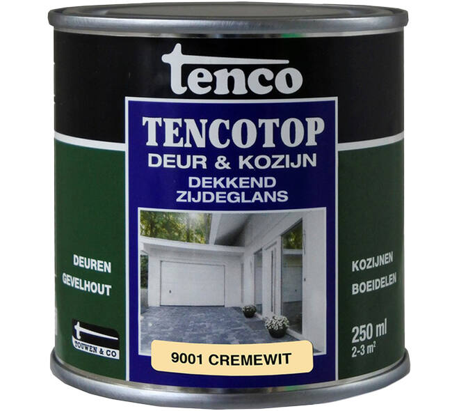 Tenco Tencotop Deur & Kozijn Dekkend Zijdeglans 9001 Cremewit 250 ml