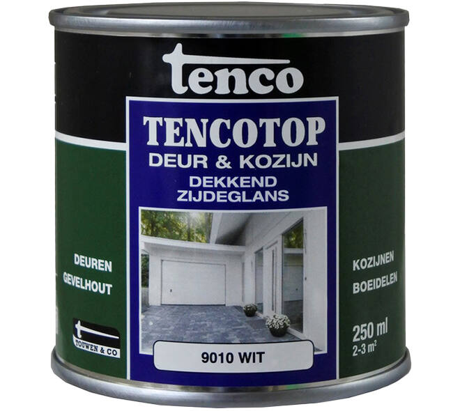 Tenco Tencotop Deur & Kozijn Dekkend Zijdeglans 9010 Wit 250 ml