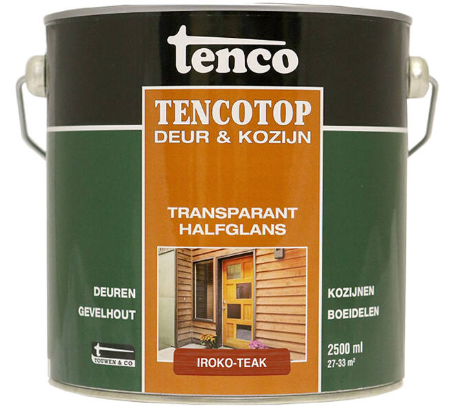 Tenco Tencotop Deur & Kozijn Transparant Halfglans 202 Iroko Teak 2,5 L