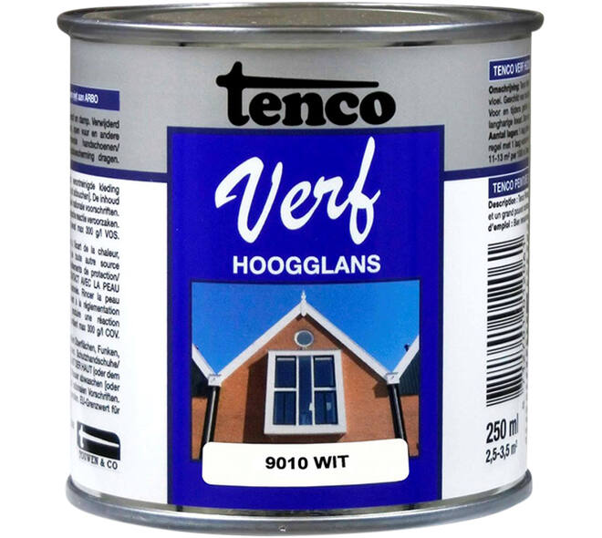 Tencoverf Dekkend Hoogglans Wit 9010 250 ml