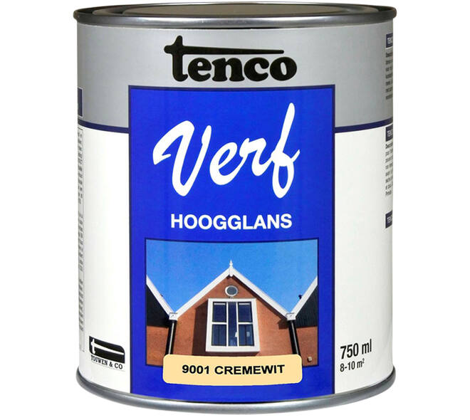 Tencoverf Dekkend Hoogglans Cremewit 9001 750 ml