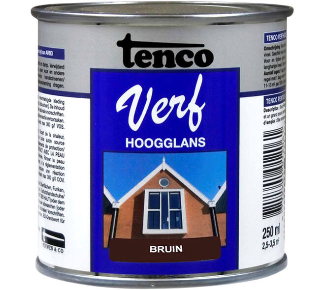 Tencoverf Dekkend Hoogglans Bruin 250 ml