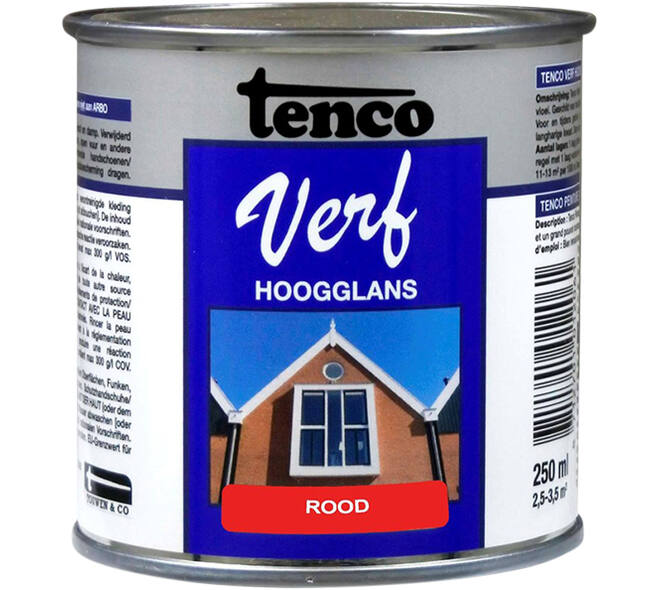 Tencoverf Dekkend Hoogglans Rood 250 ml