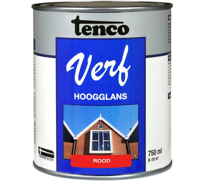 Tencoverf Dekkend Hoogglans Rood 750 ml