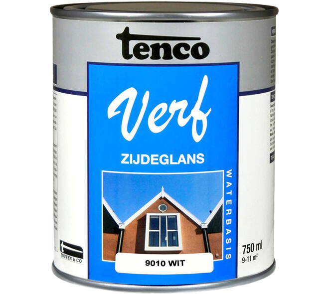 Tencoverf Zijdeglans Wit 9010 Waterbasis 750 ml