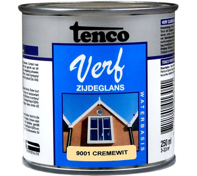 Tencoverf Zijdeglans Cremewit 9001 Waterbasis 250 ml