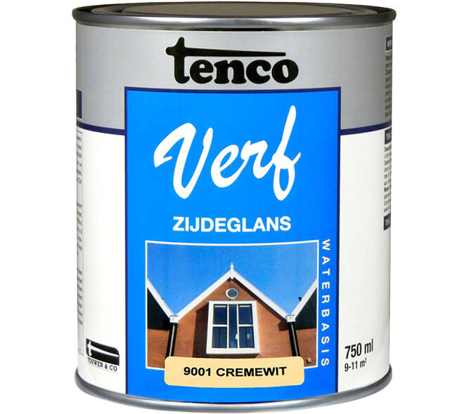 Tencoverf Zijdeglans Cremewit 9001 Waterbasis 750 ml