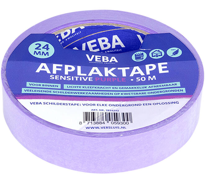 VEBA Afplaktape Sensitive Purple 24 mm