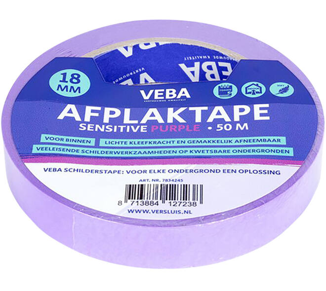 VEBA Afplaktape Sensitive Purple 18 mm